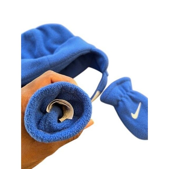 Nike Infant Fleece Hat Mittens Set Blue Baby - Picture 8 of 13